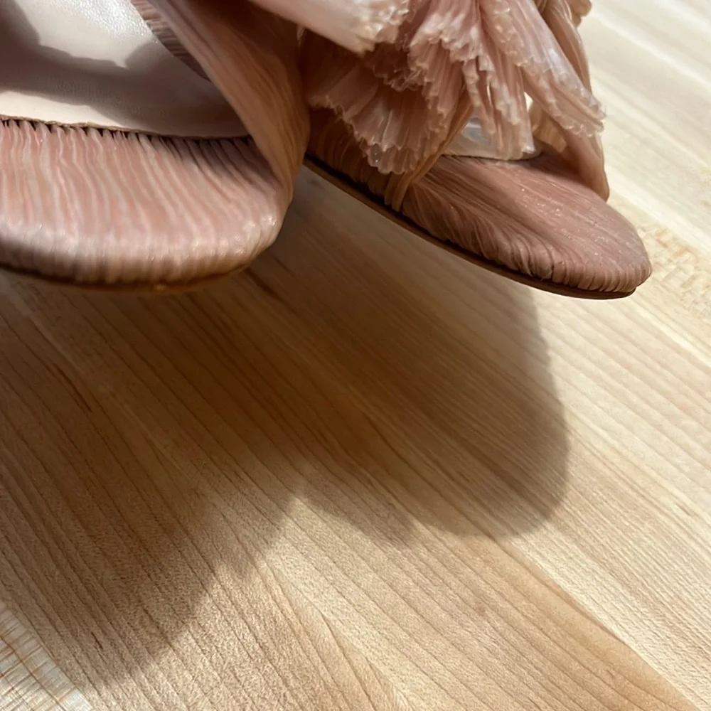 Loeffler Randall Penny Pleated Bow Heels Size 7.5
